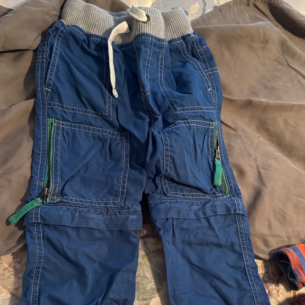 Mini Boden Blue Joggers with Green Accents